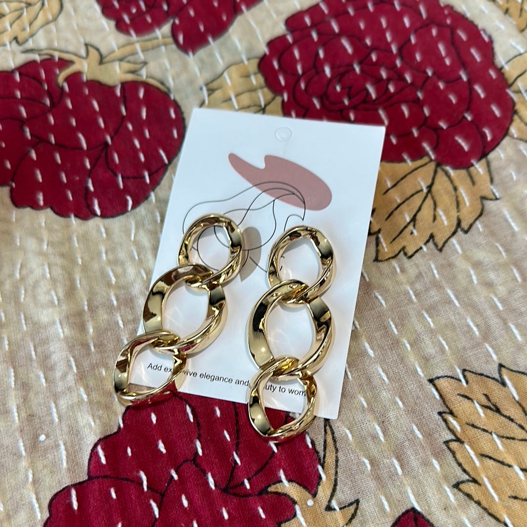 Tri-Chain Dangle Earrings
