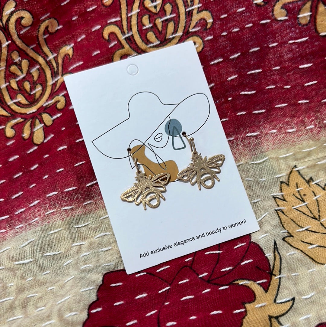 Metal Bee Earrings