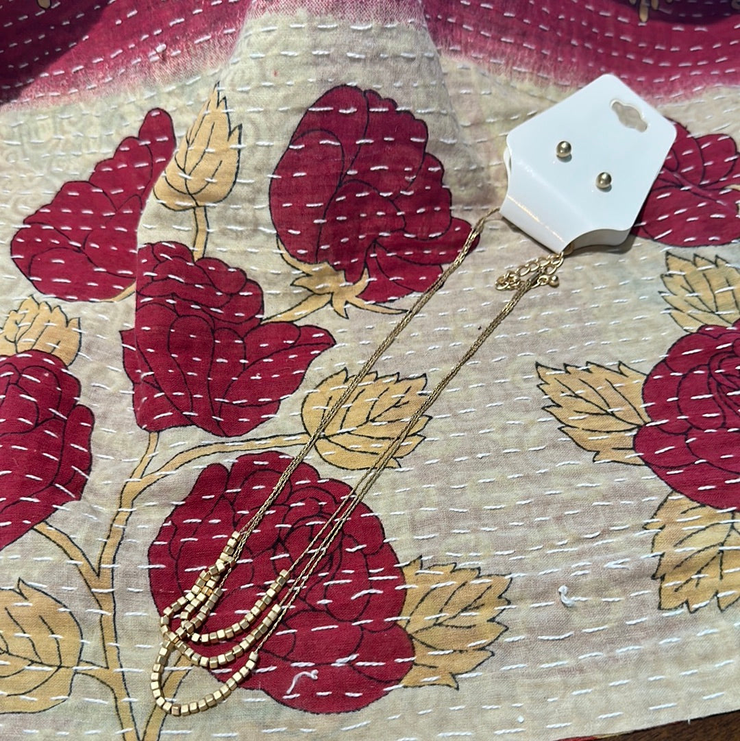 Sugar Cube Necklace/Earrings Set