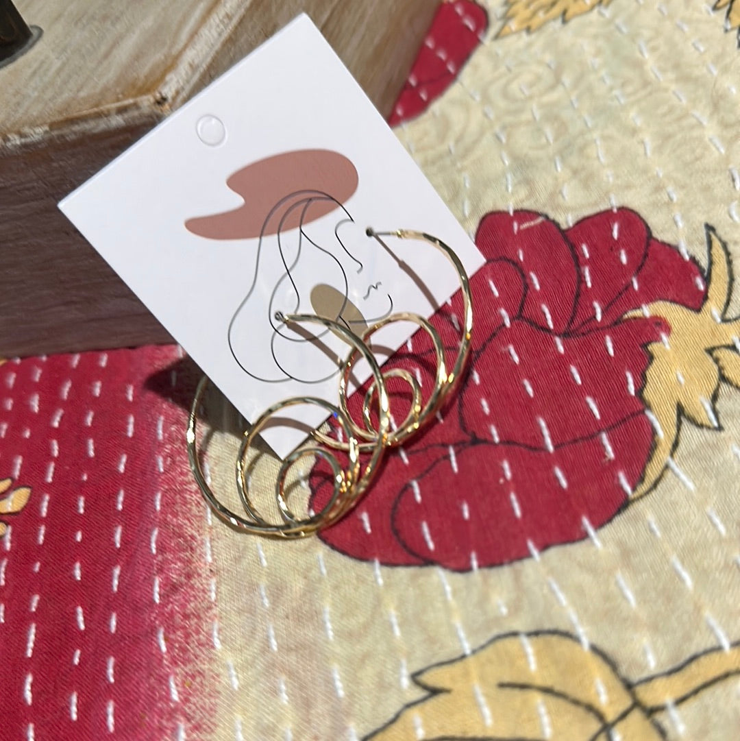 Triple Threat Hoop Earrings