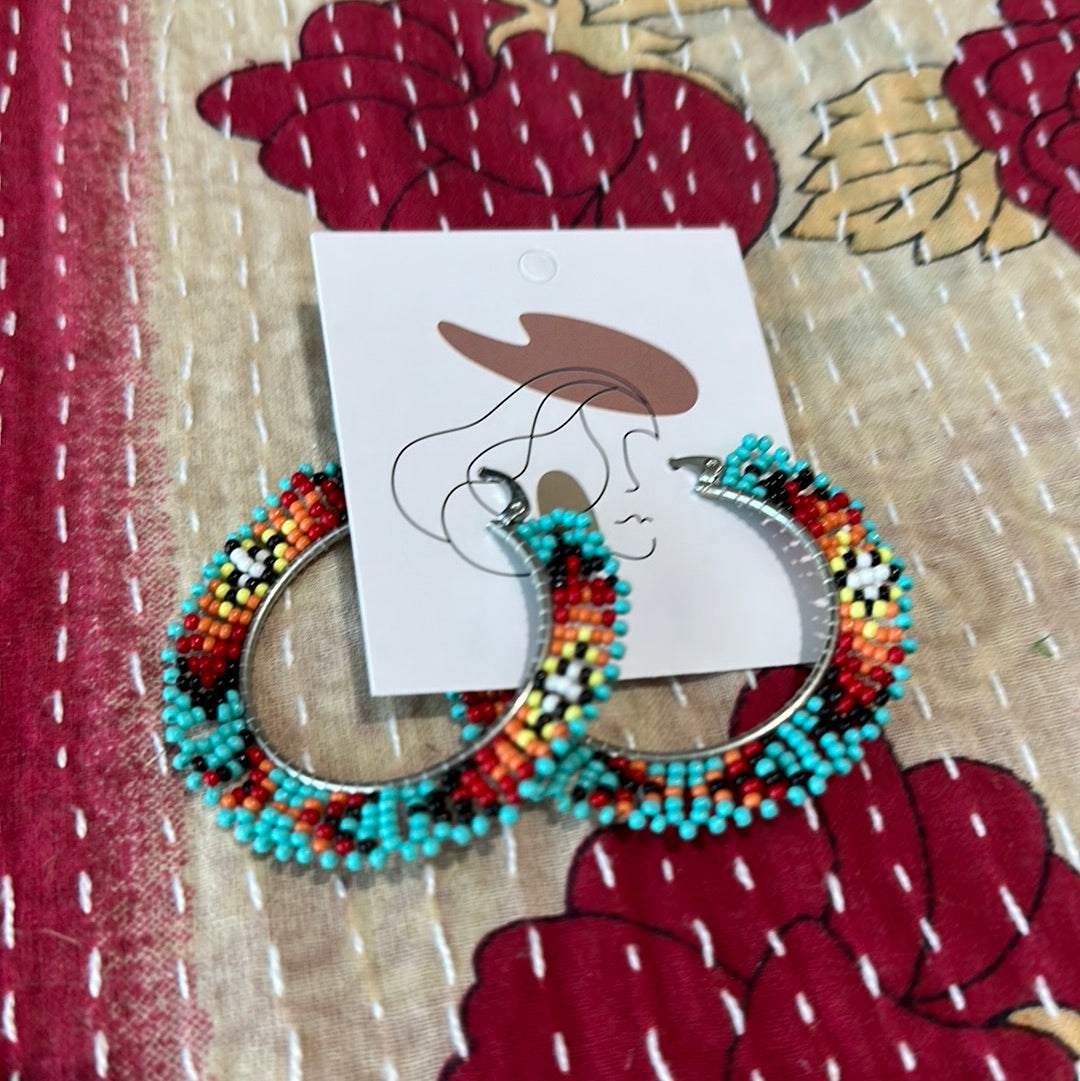 Beth Beaded Hoop Earrings