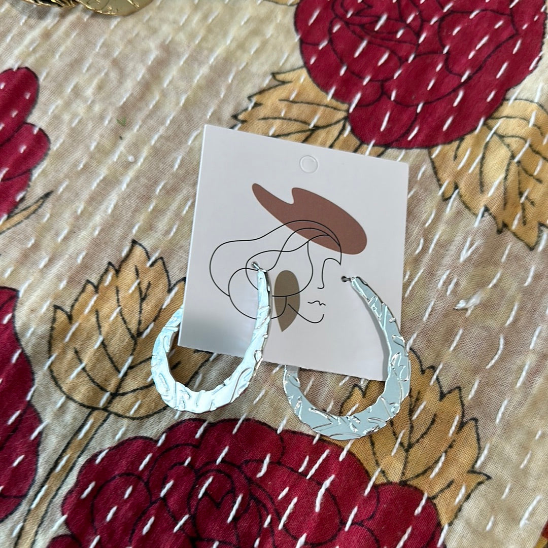 Hammered Hoop Earrings