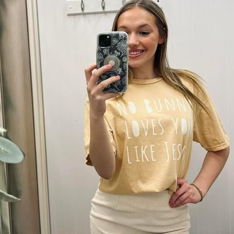 OC | No Bunny Loves You Like Jesus Graphic Tee