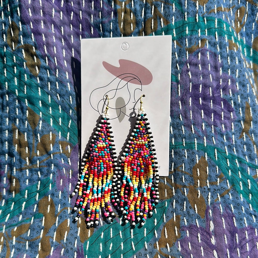 Monica Gold Multi Beaded Earrings