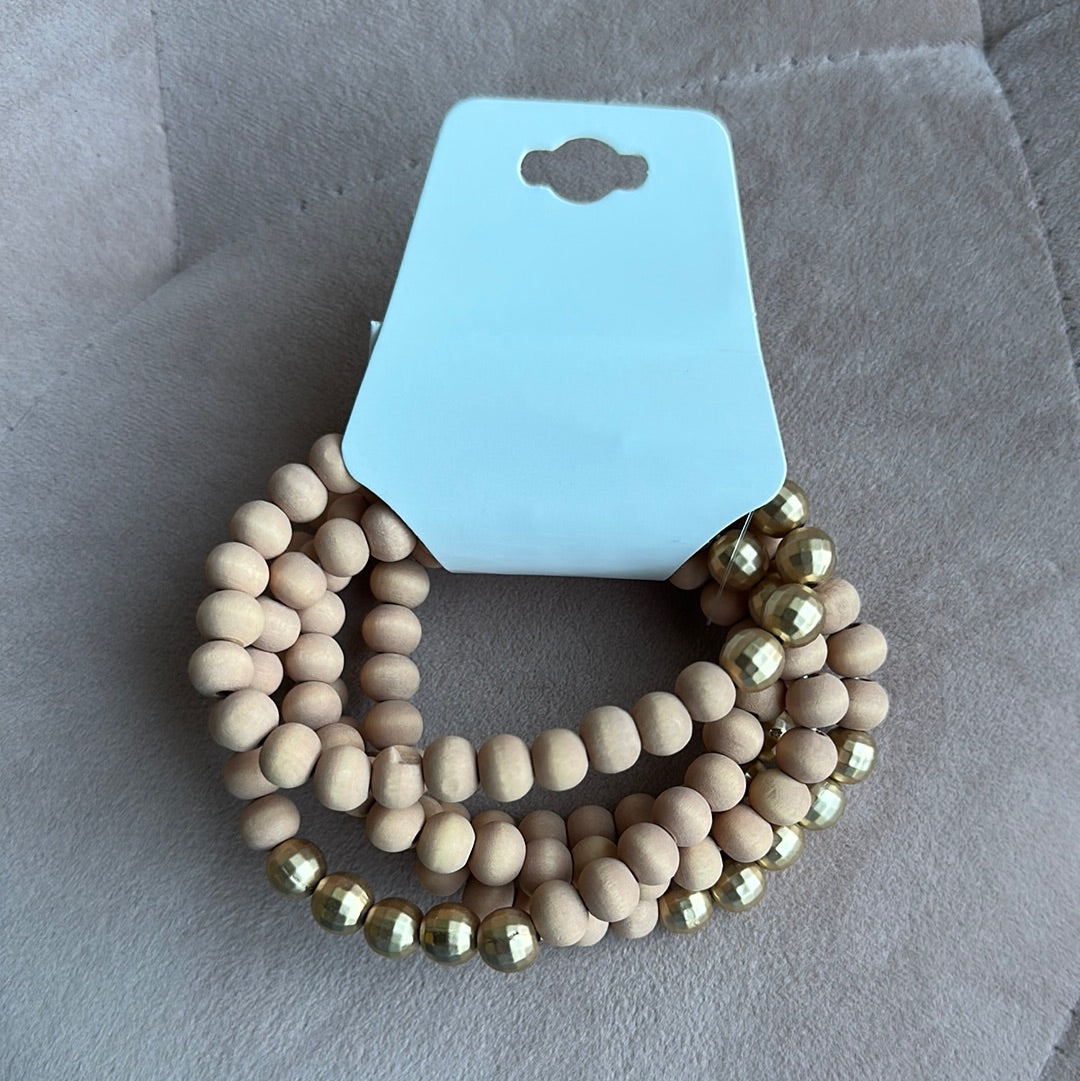 Boho Wood Bead Bracelet