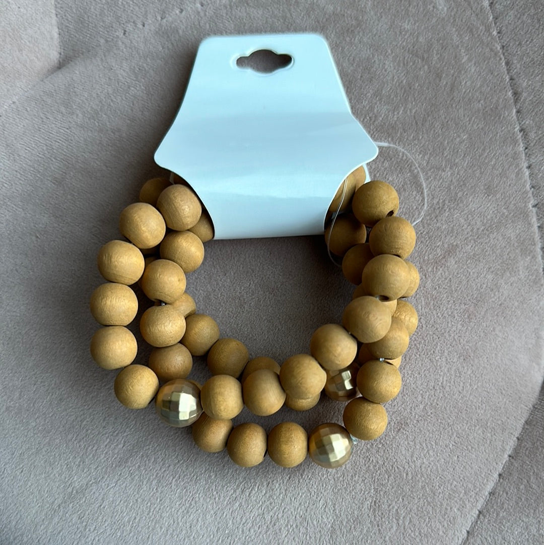 Boho Wood Bead Bracelet