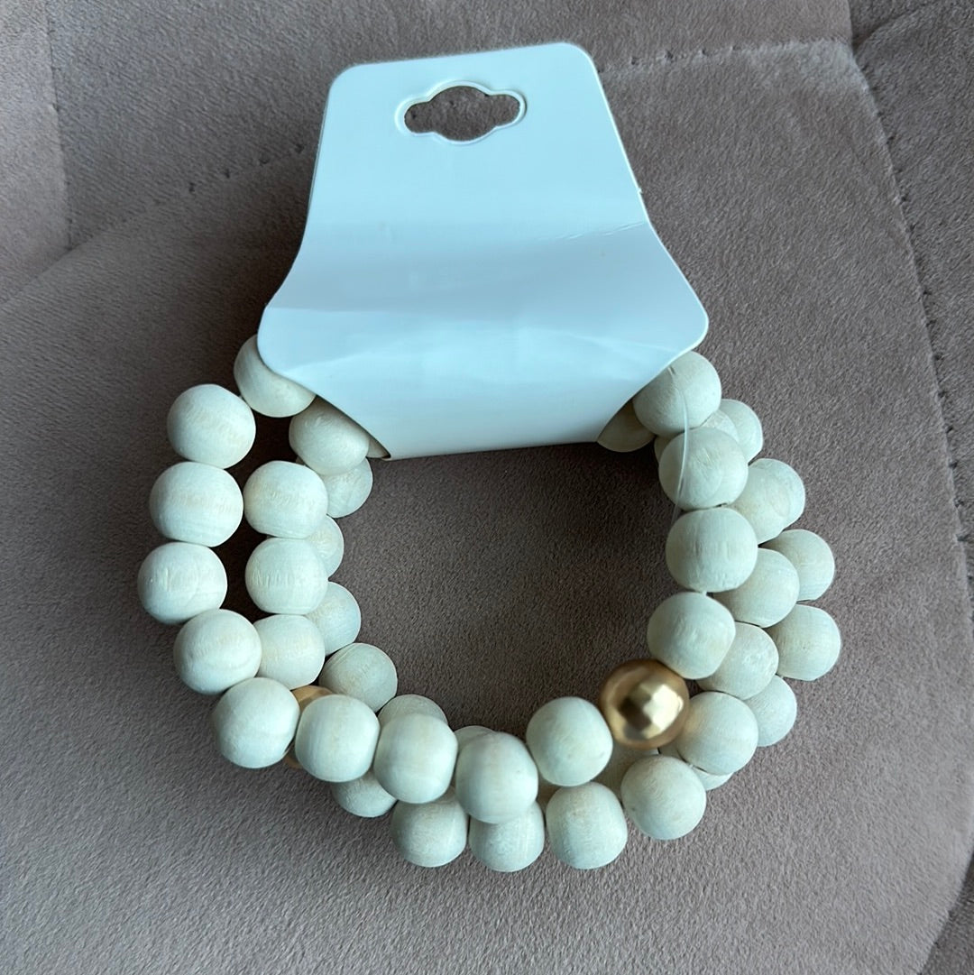 Boho Wood Bead Bracelet