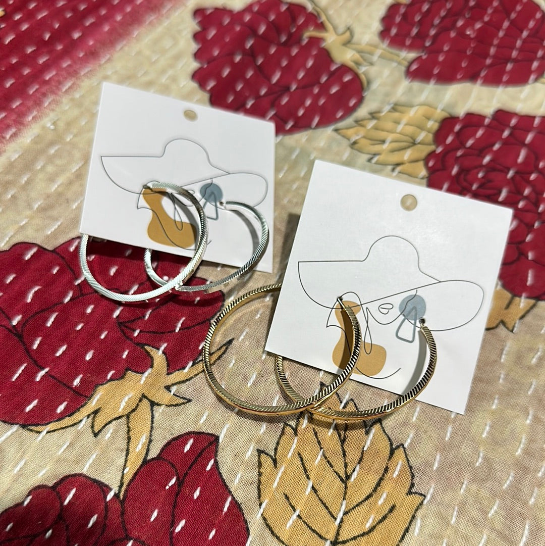 Side Texture Hoop Earrings