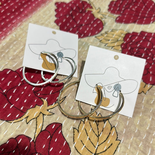 Side Texture Hoop Earrings