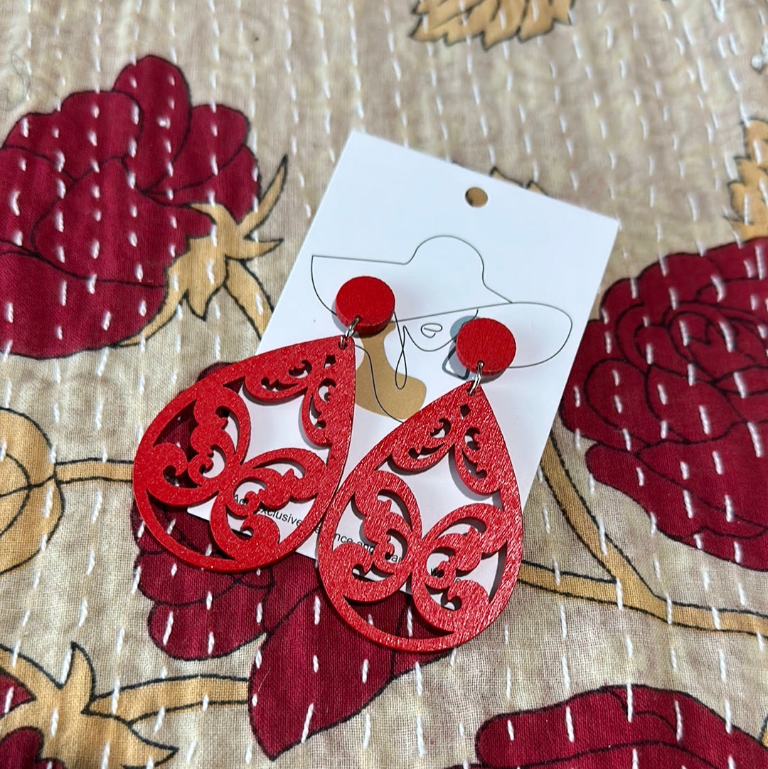 Tracery Wood Earrings