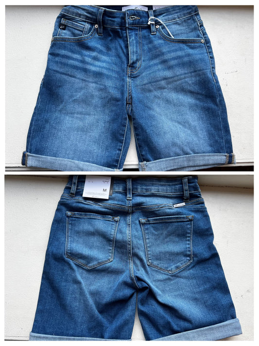 KanCan | Mid Rise Roll Up Long Shorts