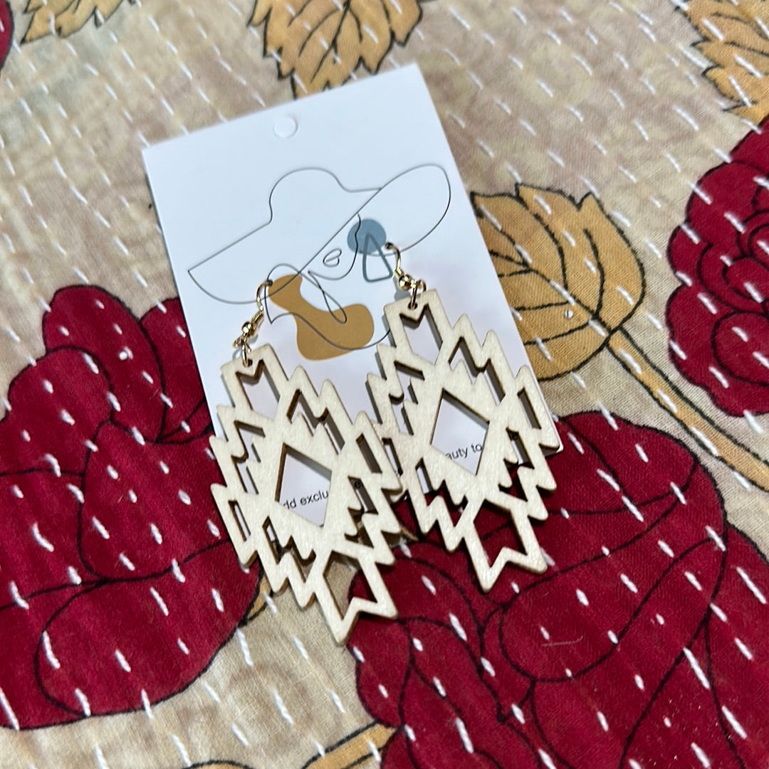 Aztec Wood Earrings