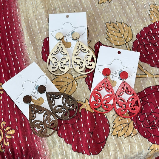 Tracery Wood Earrings