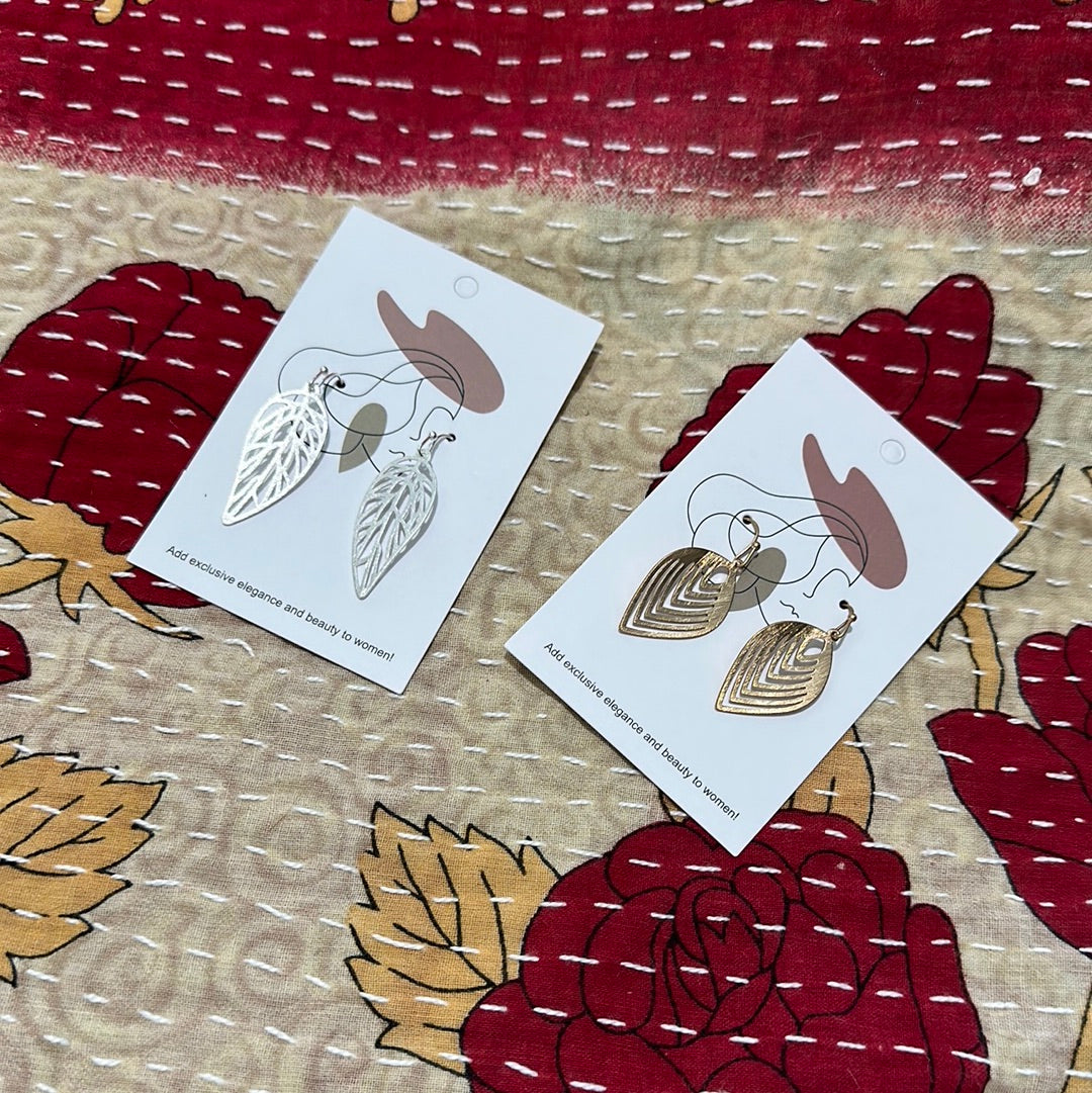 Metal Leaf Earrings