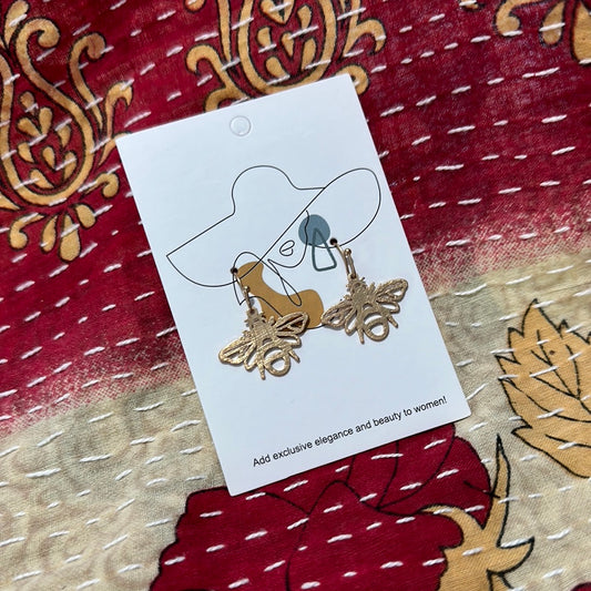 Metal Bee Earrings