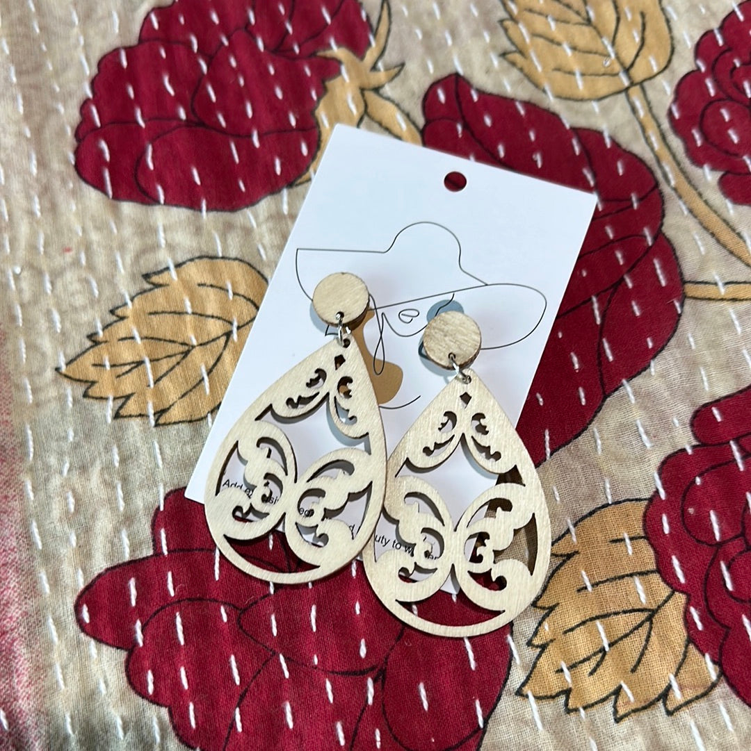 Tracery Wood Earrings