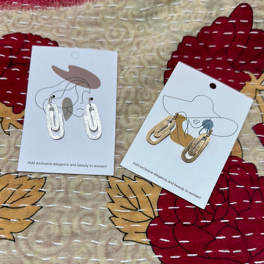 Metal Paper Clip Earrings