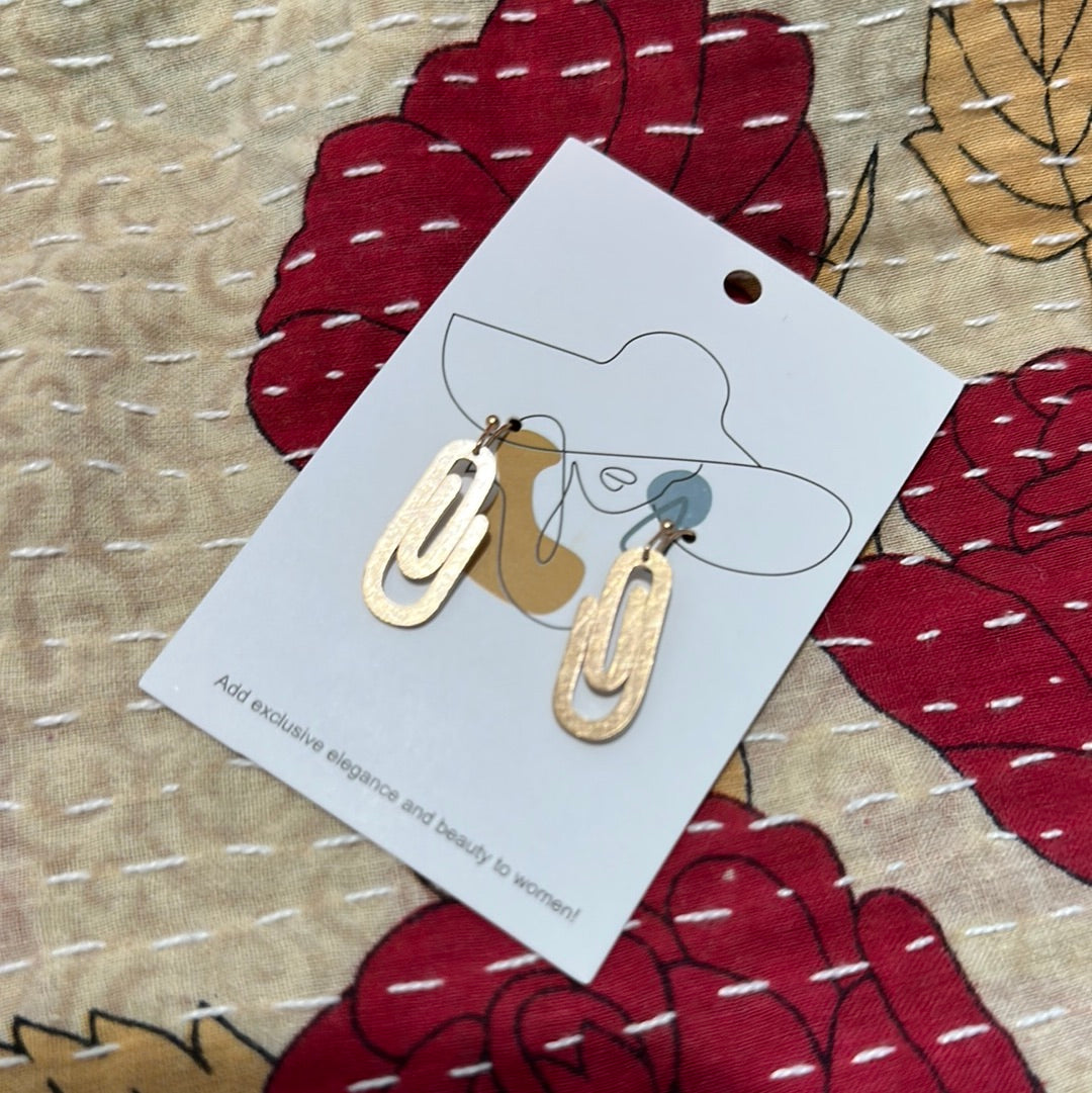 Metal Paper Clip Earrings
