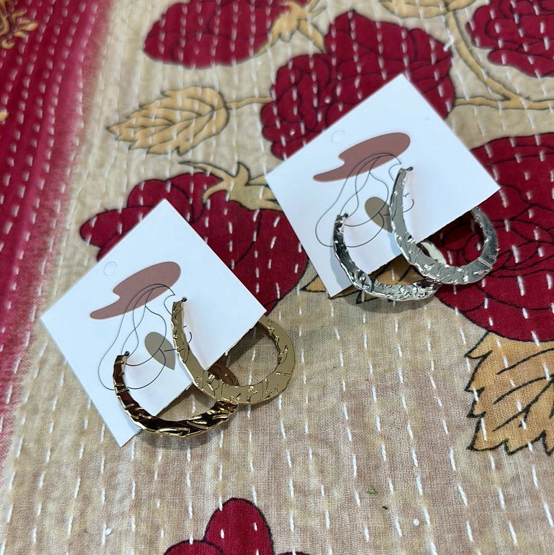 Hammered Hoop Earrings