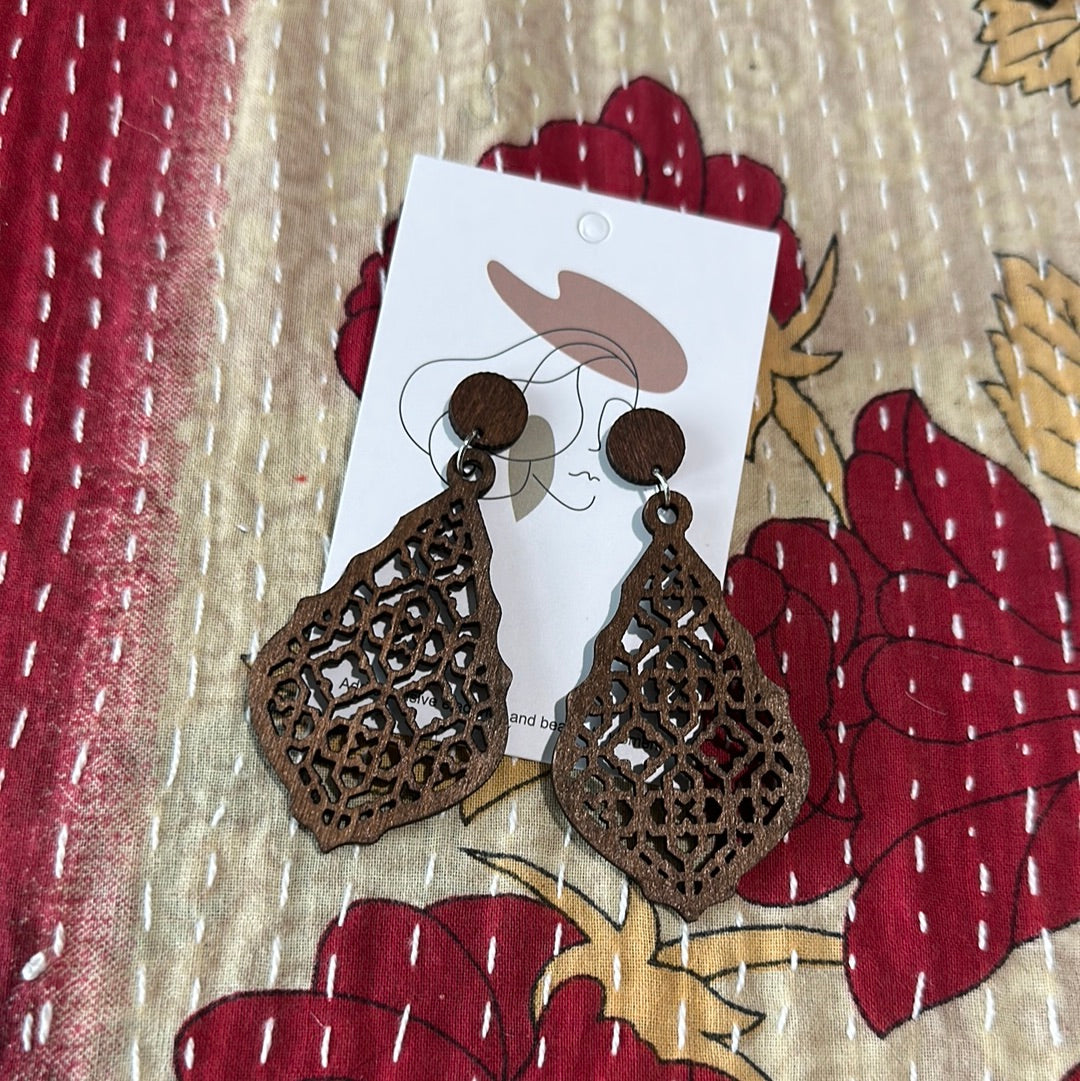 Trellis Wood Earrings