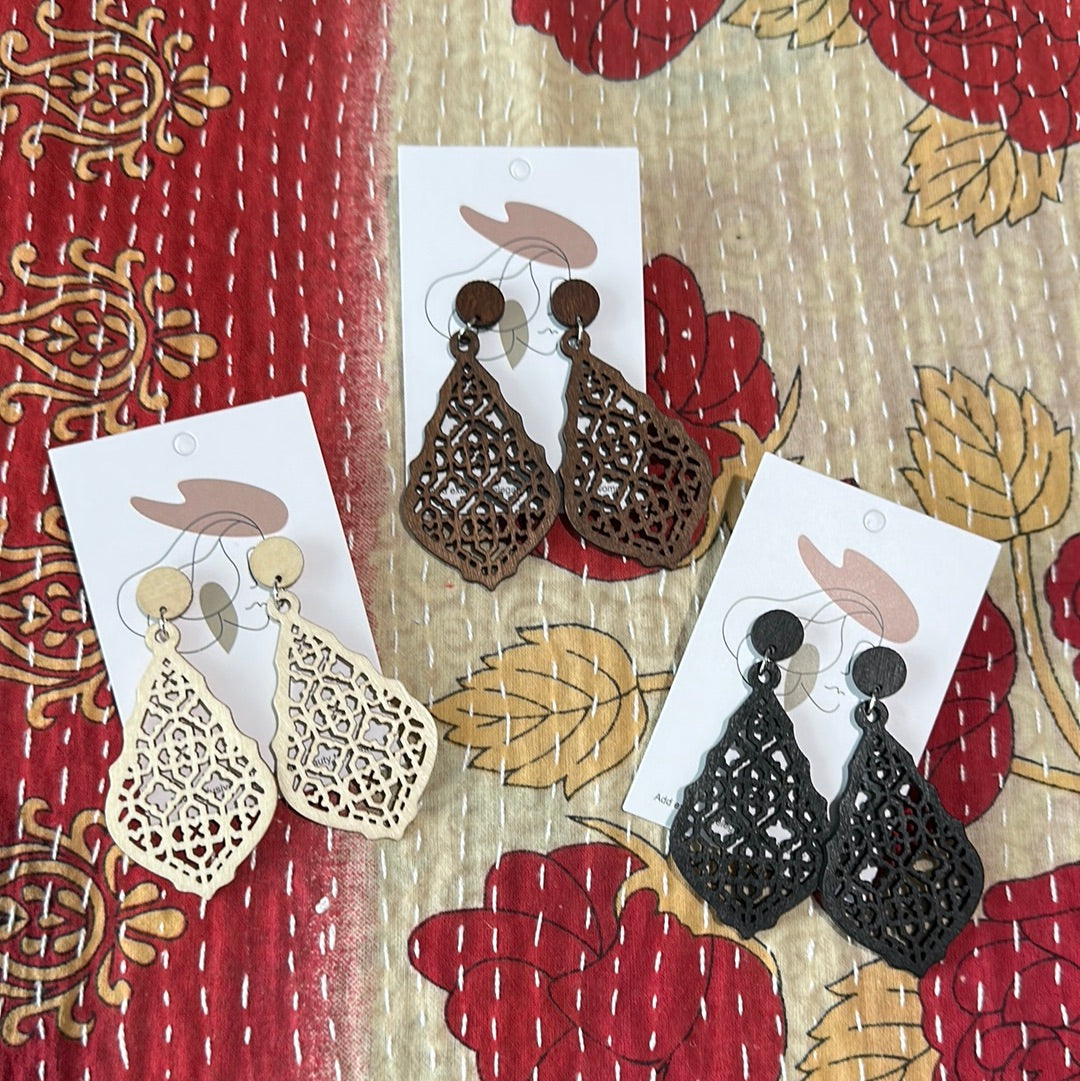 Trellis Wood Earrings