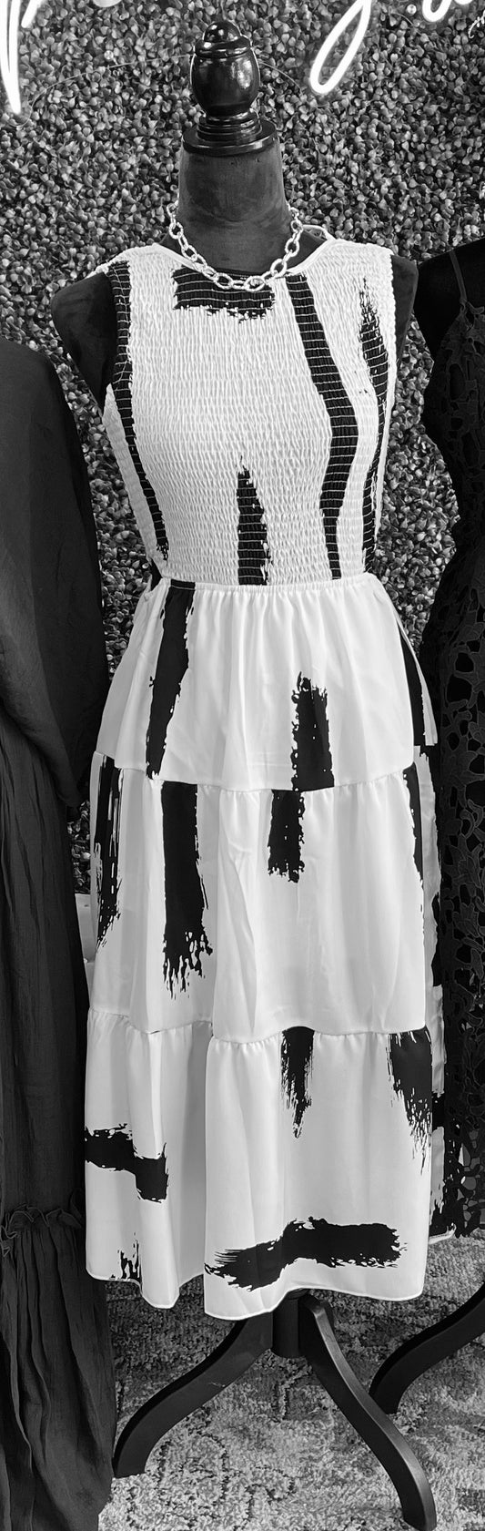 B+W | Barbara Cut-Out Ruched Dress