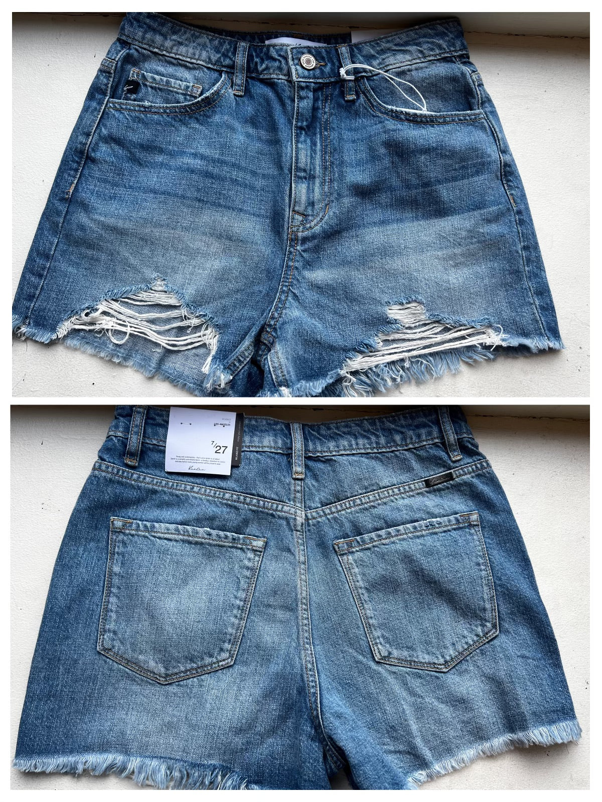 KanCan | Relaxed Fit Distressed Medium Wash Shorts