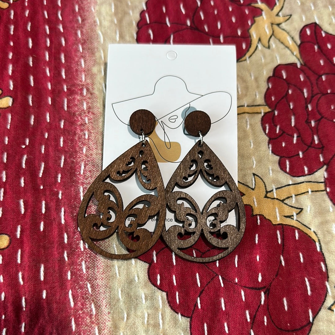 Tracery Wood Earrings