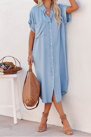 Butter Be Soft Denim Midi Dress