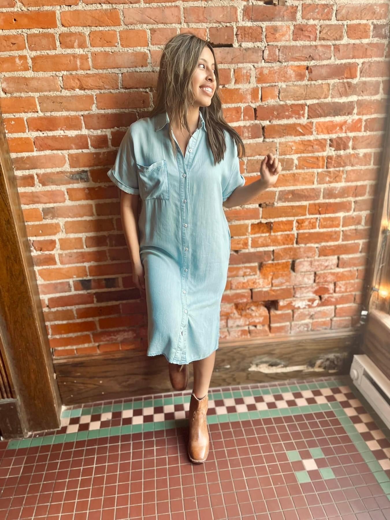 Butter Be Soft Denim Midi Dress