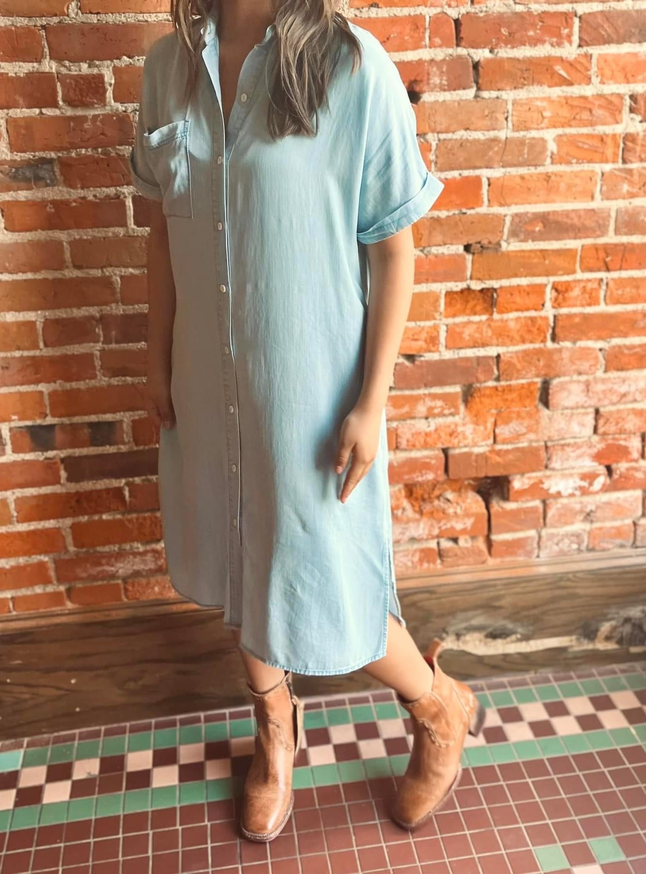 Butter Be Soft Denim Midi Dress