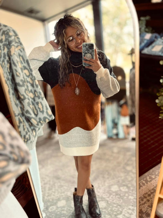 Morgan Mock Neck Sweater Dress