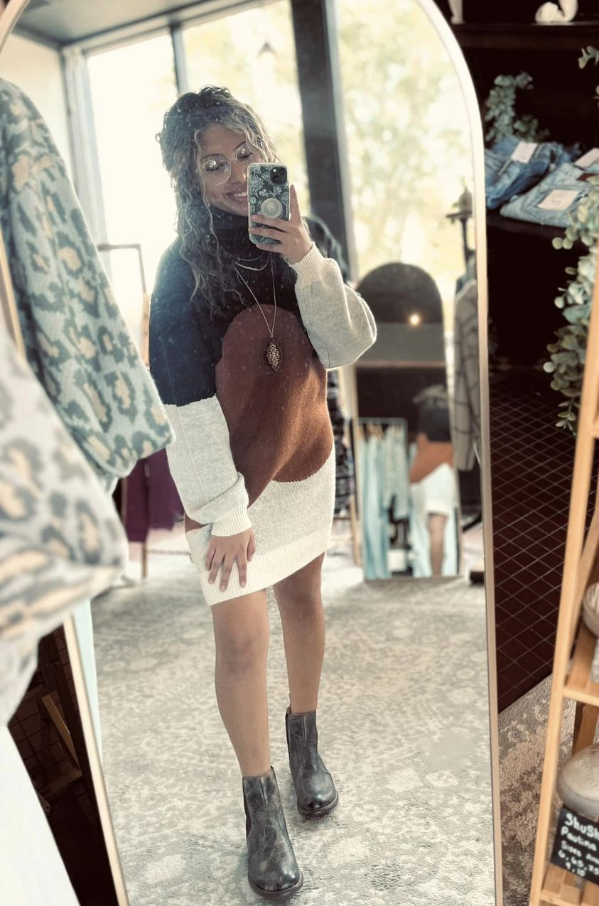 Morgan Mock Neck Sweater Dress