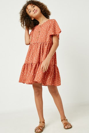 Hayden Girls | Polka Dot Button Detail Mini Dress