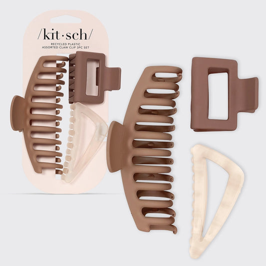 /kit*sch/ | Recycled Plastic Assorted Claw Clip 3 pc Set