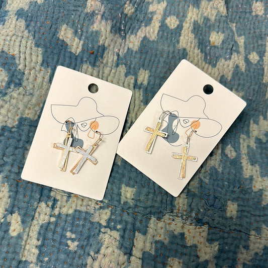 Metal Cross Earrings