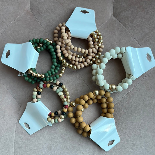 Boho Wood Bead Bracelet