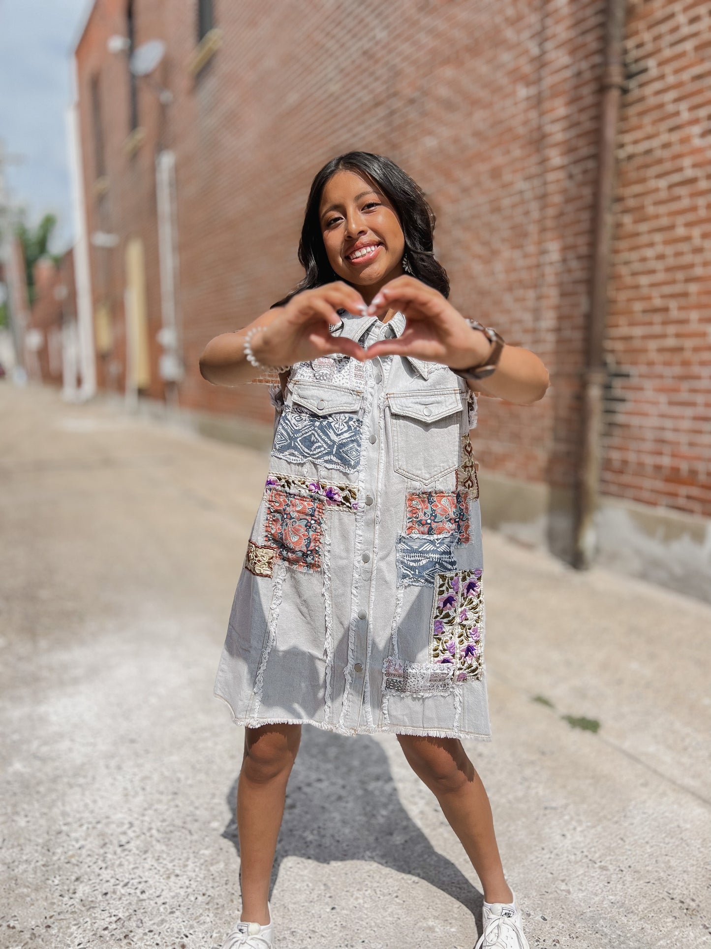 Patchwork Denim Dress/Vest