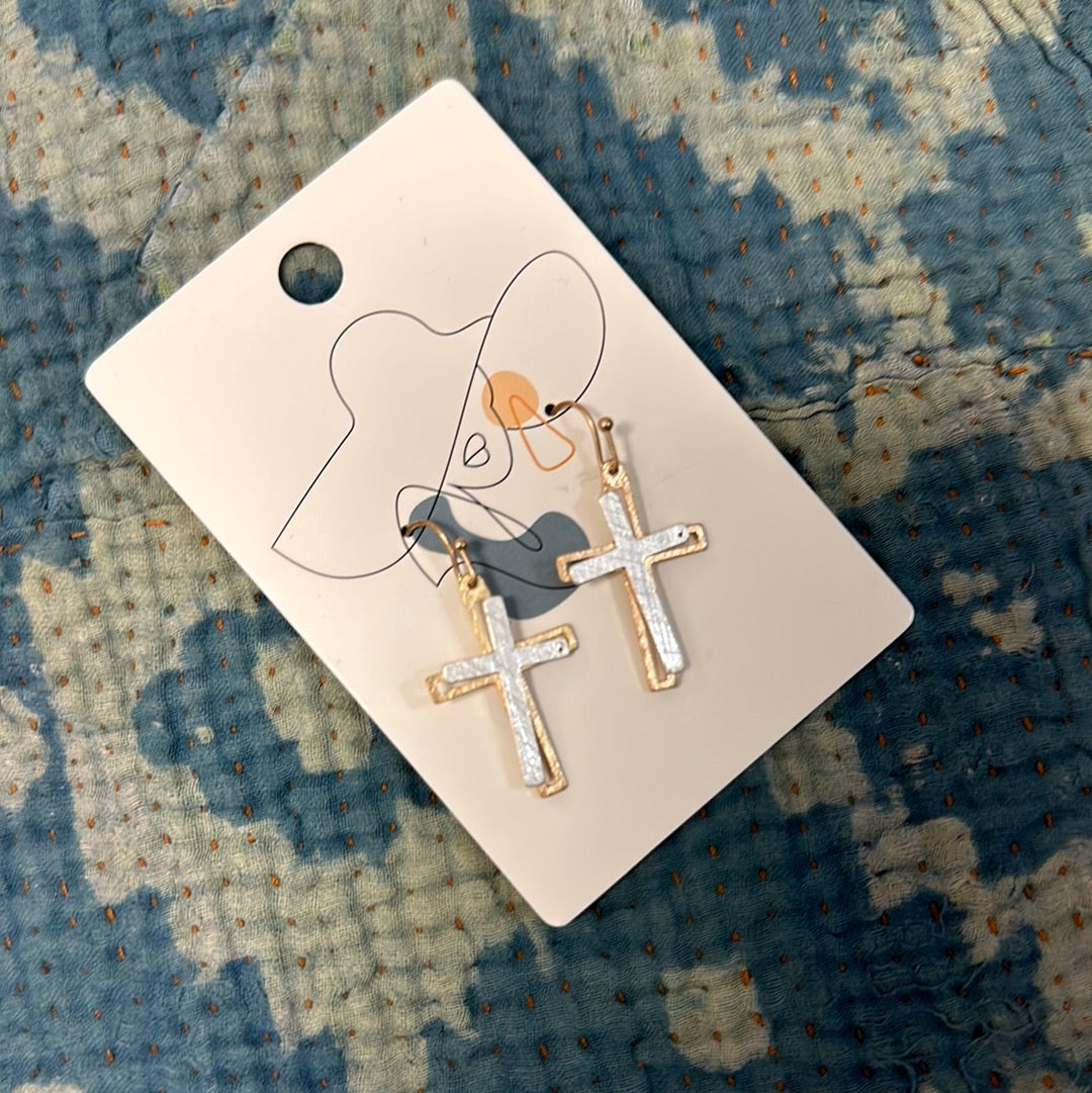 Metal Cross Earrings