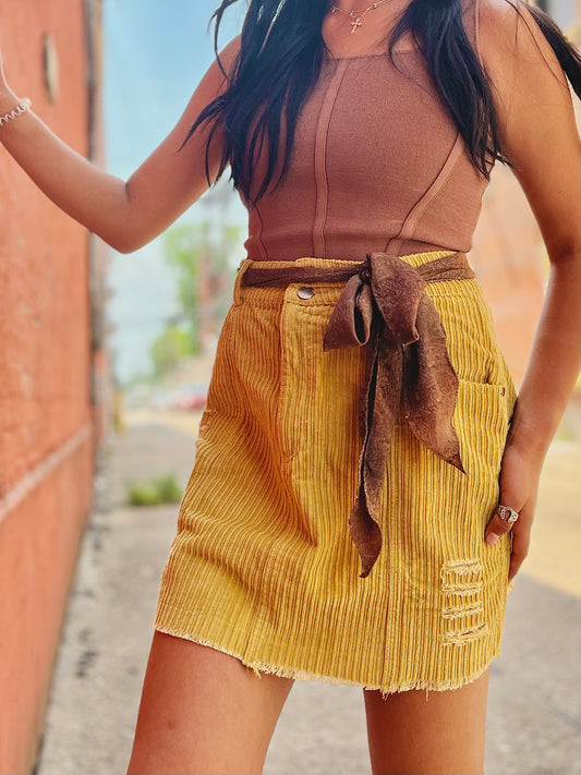 Corduroy Mini Skirt