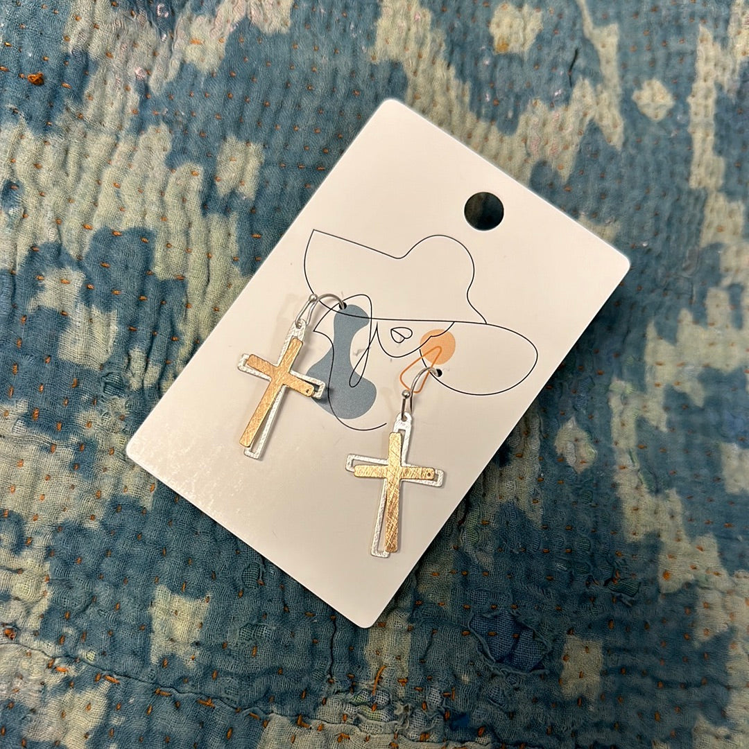 Metal Cross Earrings
