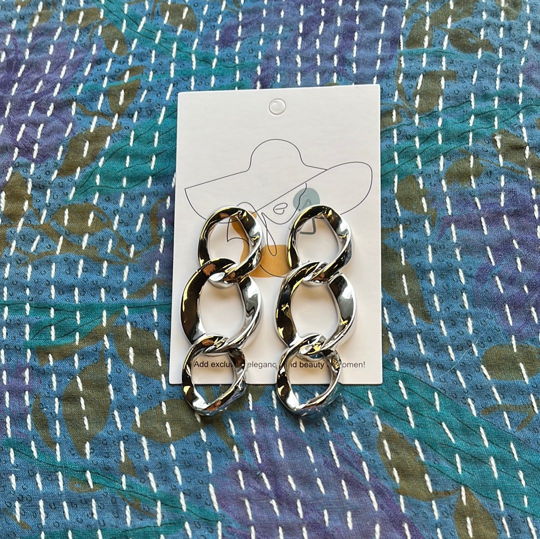 Tri-Chain Dangle Earrings
