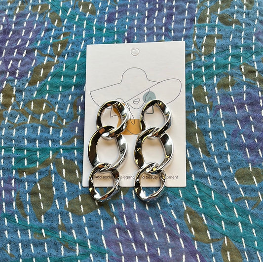 Tri-Chain Dangle Earrings