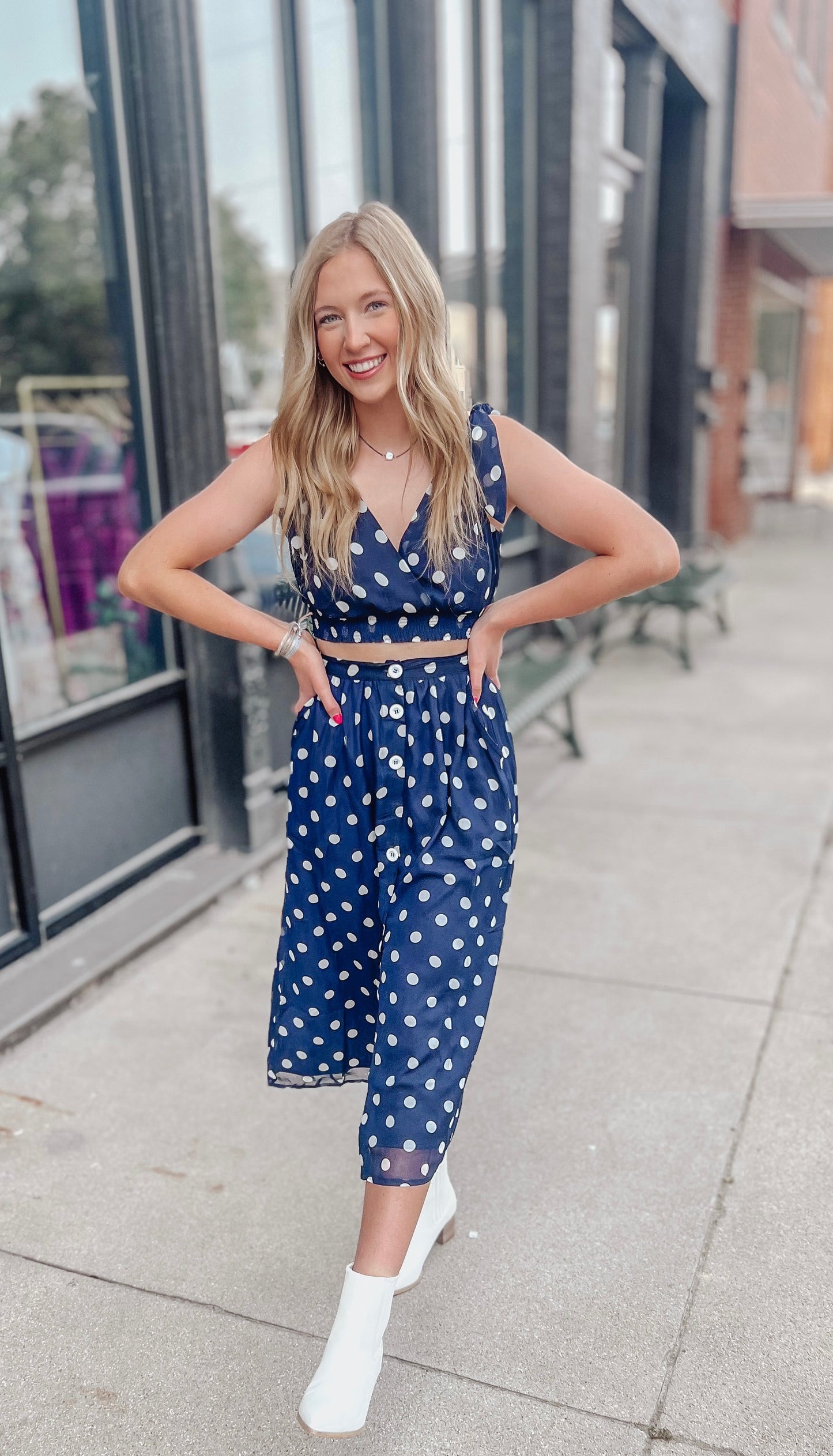 Polka Dot Tie Skirt Set