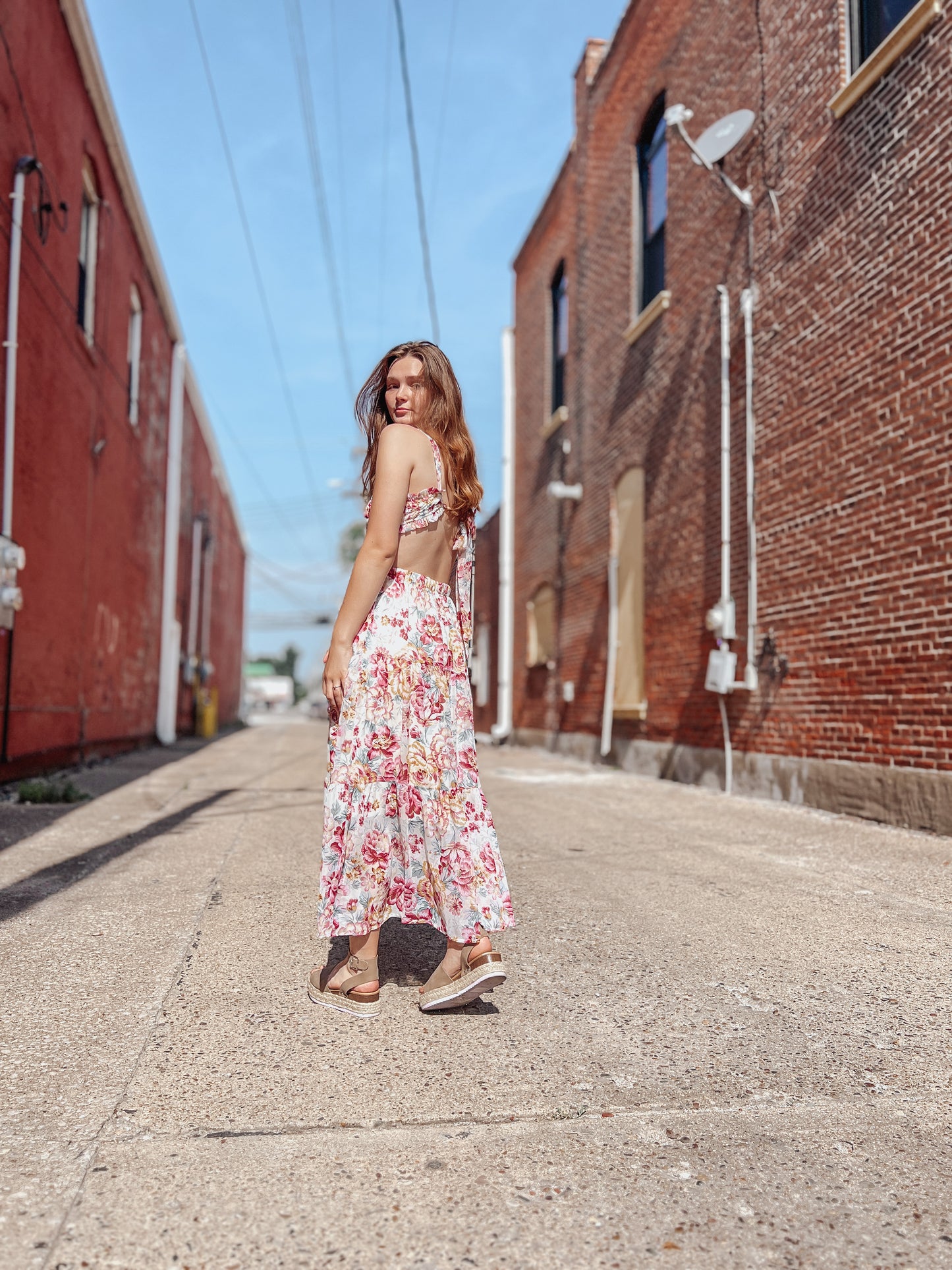 Floral Print Textured Dress