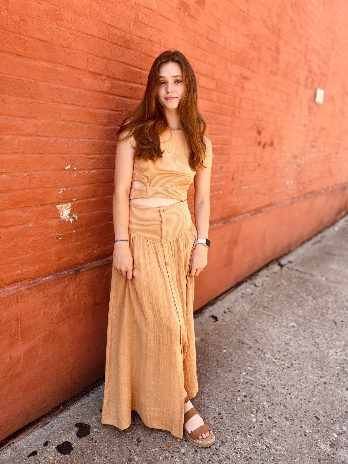 Free People | Button Down Maxi Skirt Set